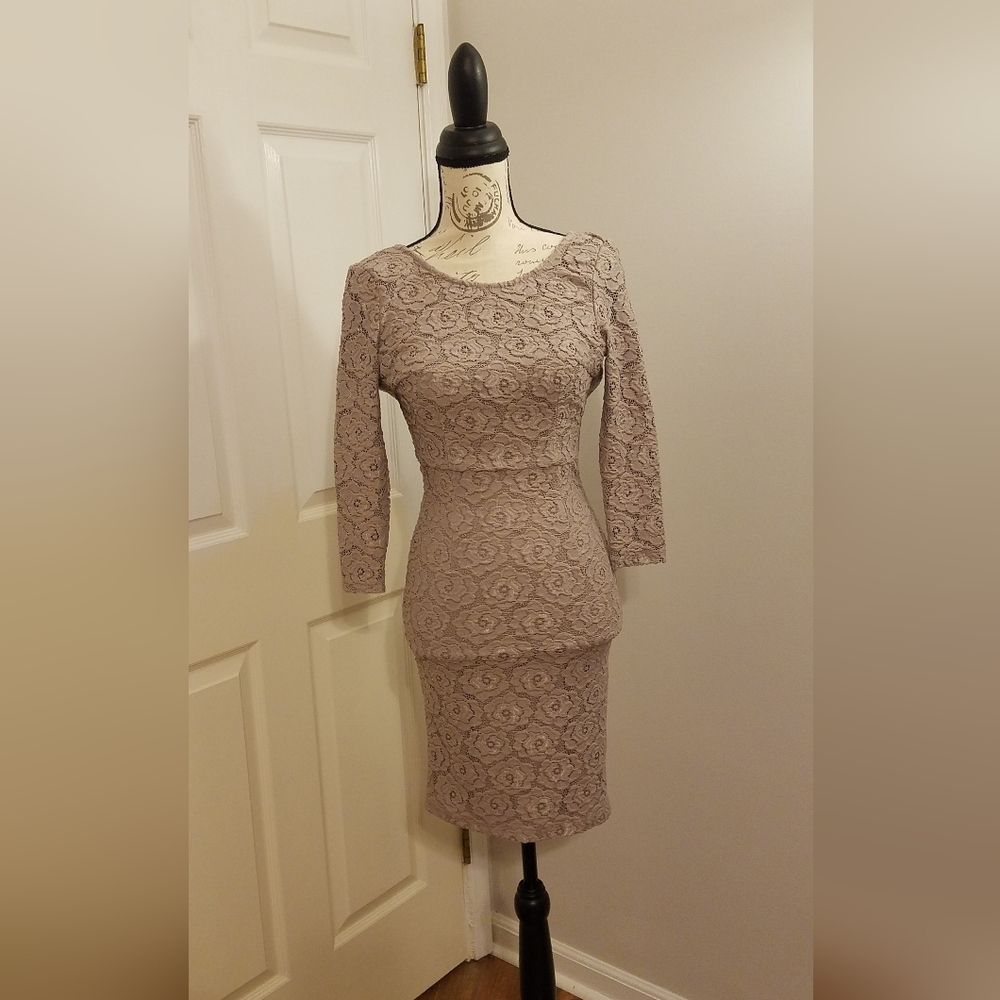 Taupe/beige midi dress by maniju